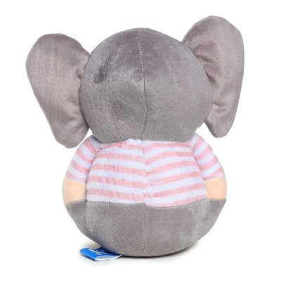 Soft Animal Plush Elephant Toy 20cm, Grey and Pink