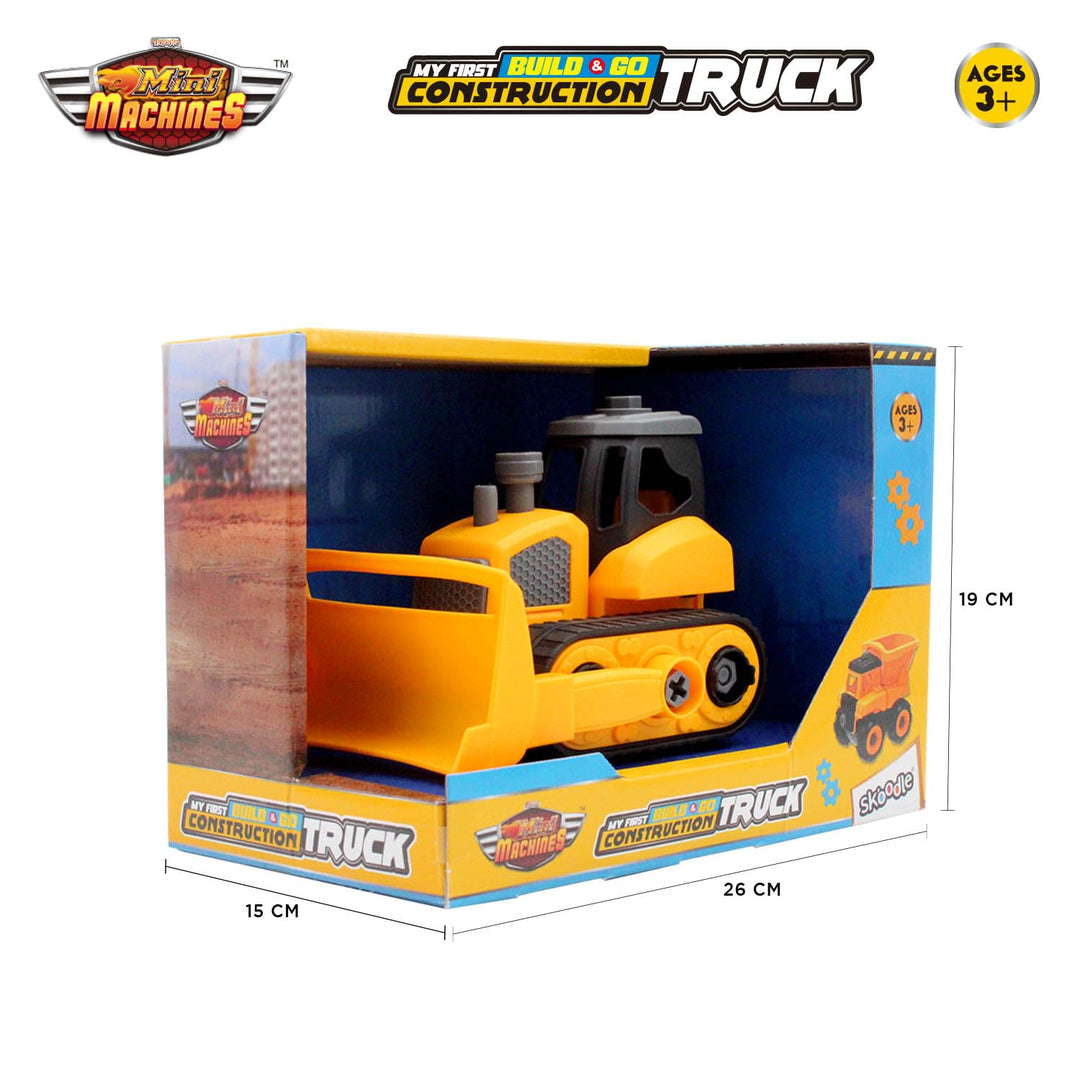 Scoodle Mini Machines My First Build & Go - Construction Truck Toy | Pull Back Vehicle for Kids