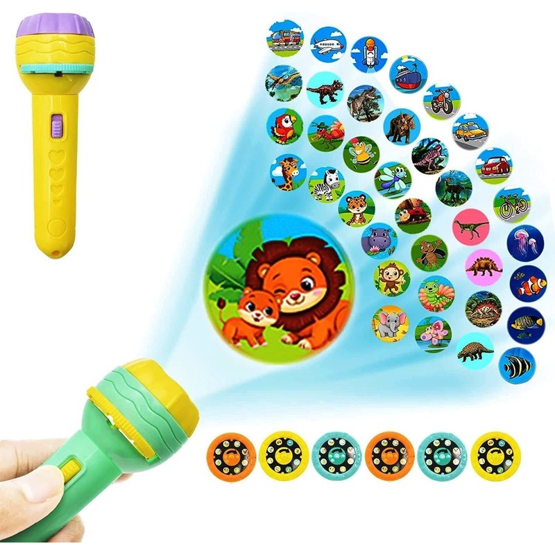 3 Slides 24 Patterns Mini Projector Torch for Kids