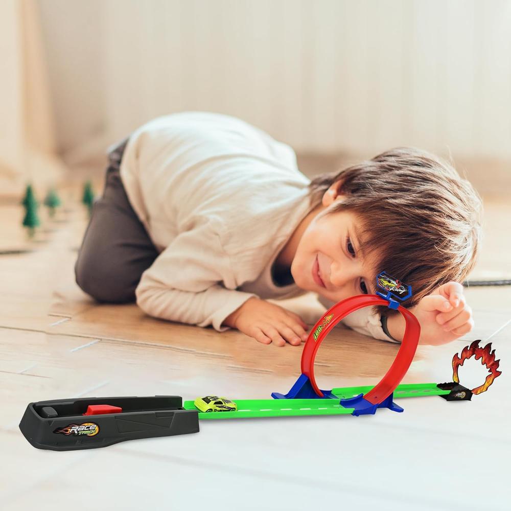 ToyBoi Max Racing Track for Kids – 360° Single Loop Stunt Track