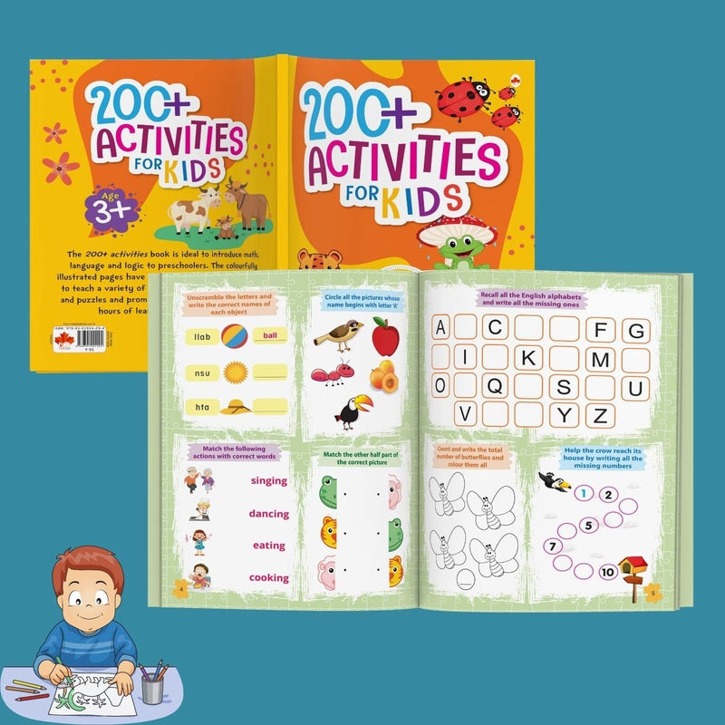 Brain Activity Book for Kids - 200+ Activities - Math, Language, and Logic