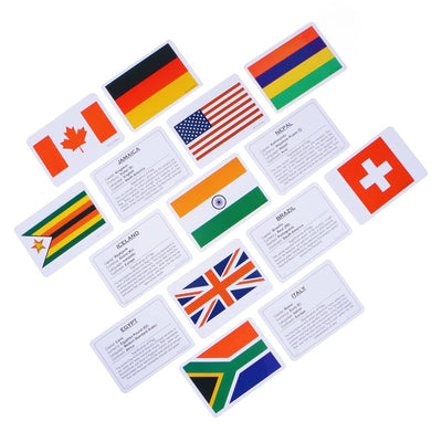 Big Size Flags Flash Cards for Kids, Wipe and Clean, Laminated Activity Flash Cards