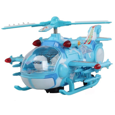 Battery Operated Rotating Musical Helicopter Bump and Go Action Aeroplane Toy