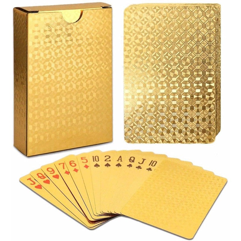 Luxury Gold Deck of Waterproof Washable Poker Cards Use for Party Game - 2pcs