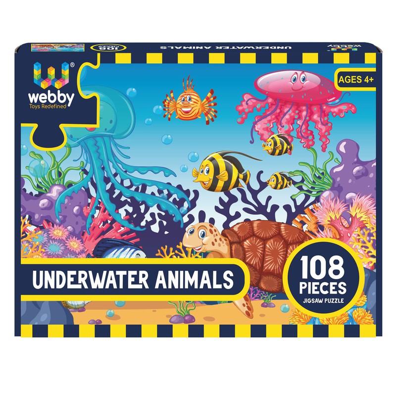 Underwater Animals Cardboard Jigsaw Puzzle, 108 Pieces