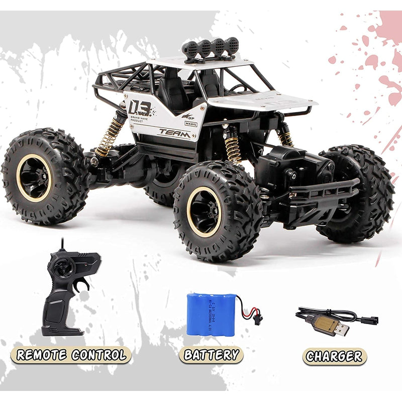 Remote Control Rock Crawler High Speed Monster Racing Car (Scale 1:16) - Silver