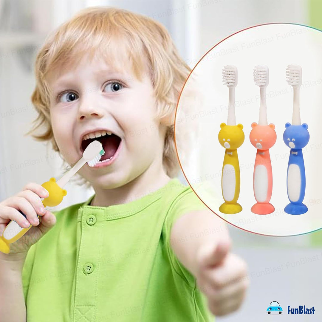 FunBlast Kids Toothbrush | Soft PBT Bristle Manual Toothbrush for Children | Set of 3