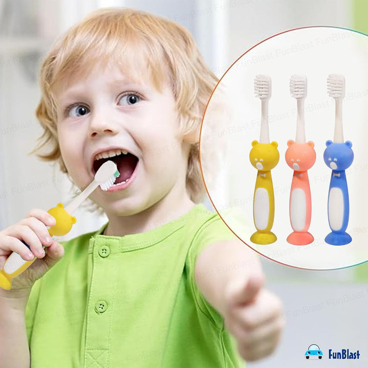 FunBlast Kids Toothbrush | Soft PBT Bristle Manual Toothbrush for Children | Set of 3