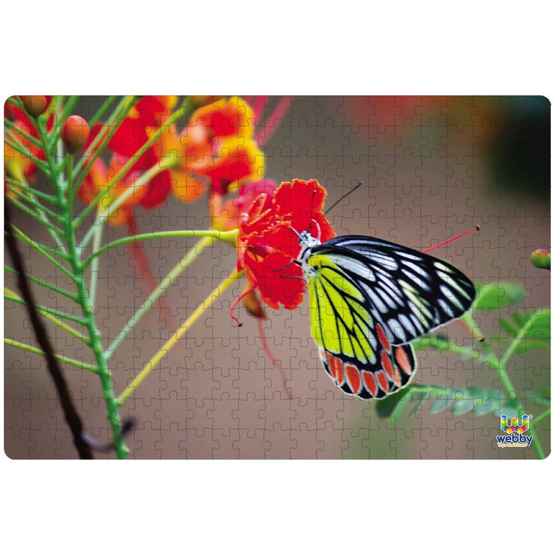 Butterfly on the Flower Cardboard Jigsaw Puzzle - 252 pieces