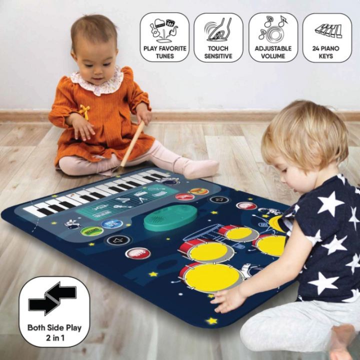 Planet Tunes 2 in 1 Musical Playmat with 8 Instrument Melodies & 24 Piano Keys (9 Months-3 Years)