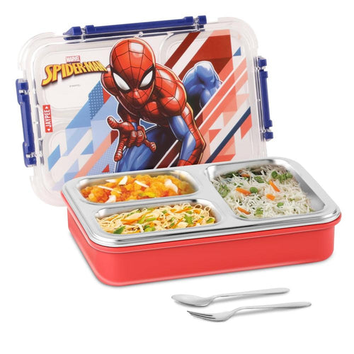 Jaypee Marvel Series Spiderman Insulated Lunch Box with 2 Additional Lock - 625ml | Toon Box 3