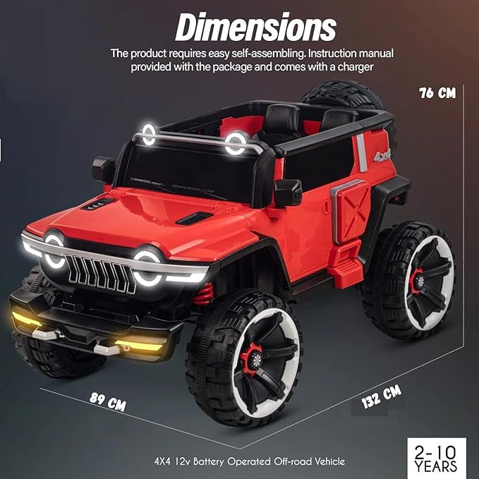 Kids' Heavy Duty 4X4 Jumbo Jeep 1166 Ride-On Jeep car for Kids | Electric Car for Kids - COD Not Available