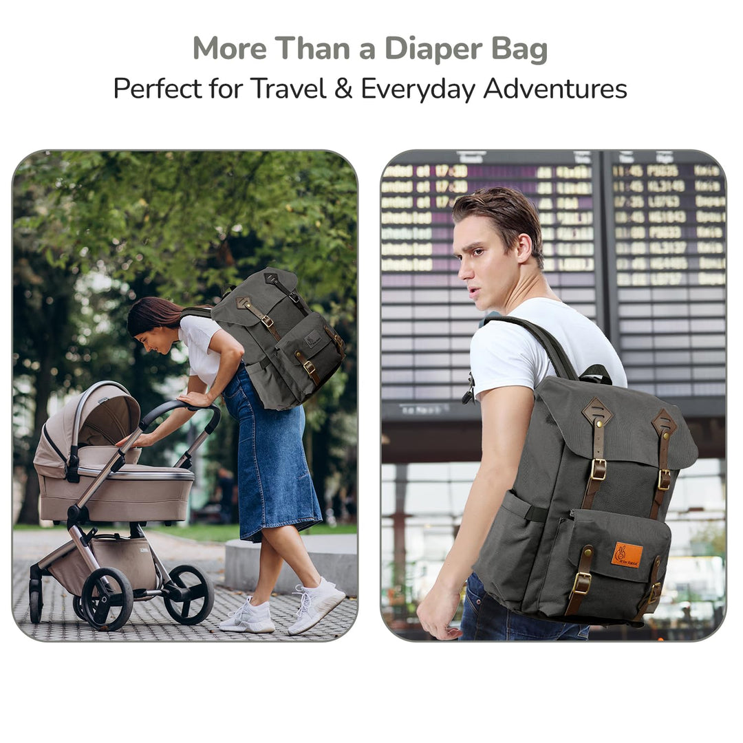 R for Rabbit Sportz Premium 900D Diaper Bag with Insulated Pockets | Upto 22 Liters - Graphite Grey