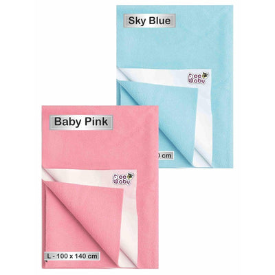 Waterproof Quick Dry Sheets for Baby | Large Size | Soft Fleece Baby Bed Protector | Pack of 2