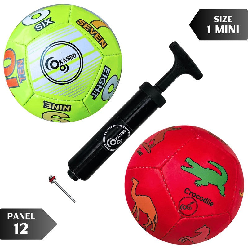 PVC Football with Pump & Pin - Size 1, 12 Panel for Toddlers