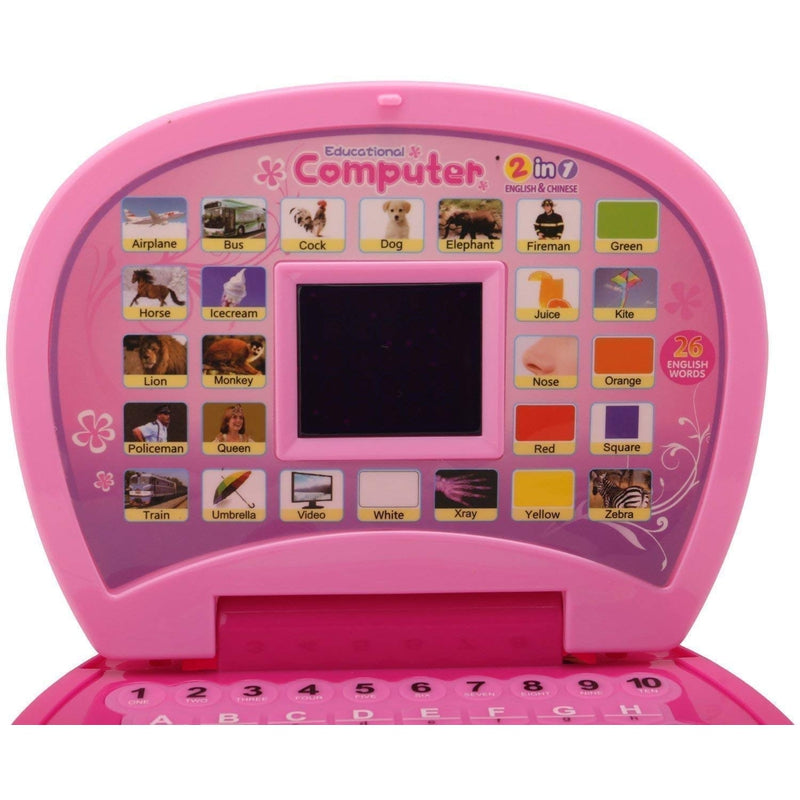 Apple Shape Educational Tablet Toy (Early Educational Learning Machine Toys) - Pink