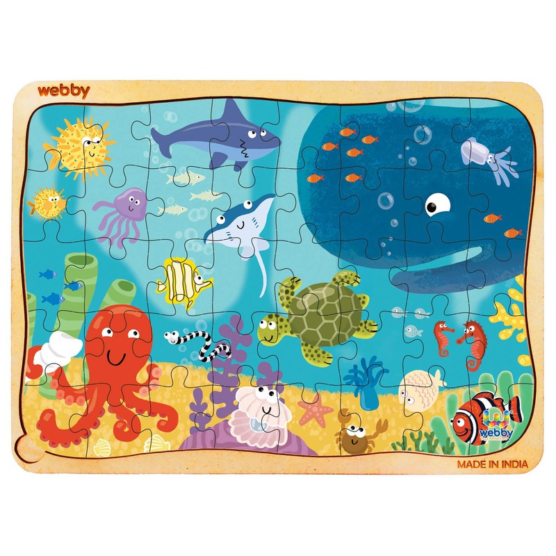 Underwater Animals Wooden Jigsaw Puzzle, 40pcs