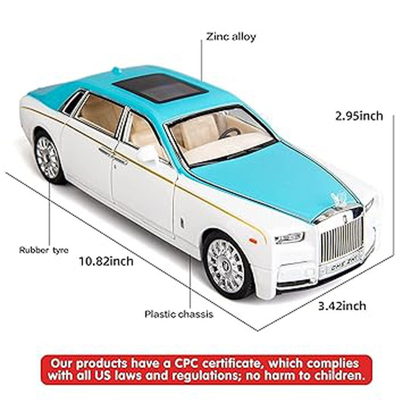 Resembling 1:24 Rolls-royce Phantom Metal Car (White/Blue)