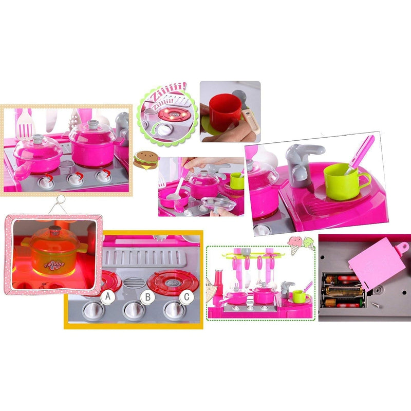 Luxury Battery Operated Kitchen Super Toy Set - Pink