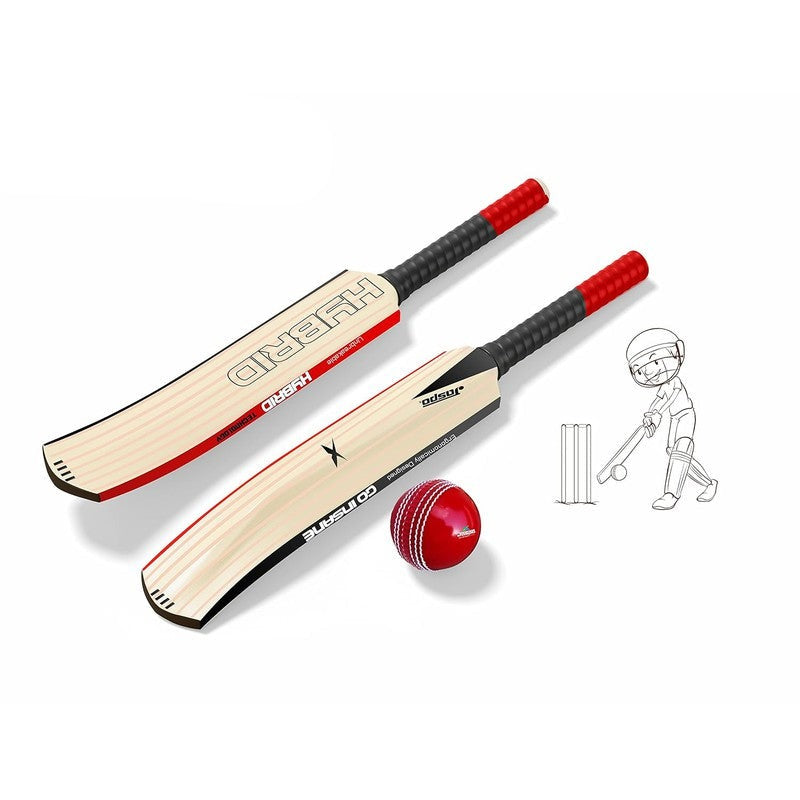 Jaspo Hybrid Composite Hard Plastic Cricket Bat (Bat with a Ball) Full Size | (PU Filled Inside) | 12+ Years