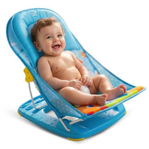 Mee Mee Baby Bather with 3 Position Seat (0-12 Months) | Foldable | Weight Capacity: Upto 5kg | Assorted Designs & Colors