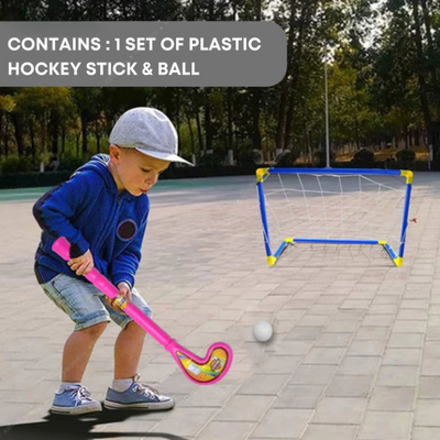 Cricket & Hockey Combo Kit (1 Bat, 2 Balls, 1 Hockey) | 3 Years and above