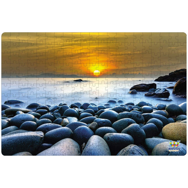 Beautiful Sunrise At Rock Beach Wooden Jigsaw Puzzle, 252 Pieces