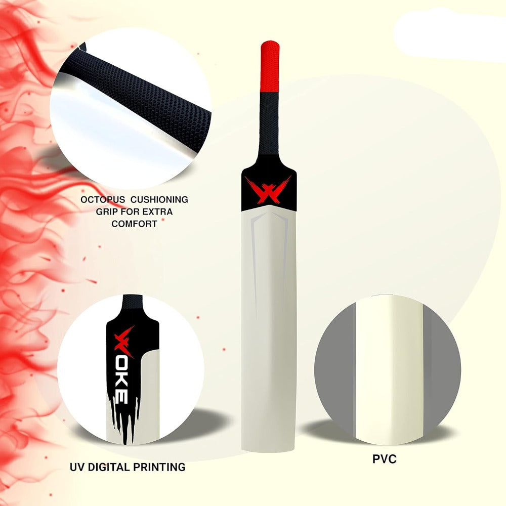 Stalwart Heavy Duty Plastic Premium  Cricket Bat Full Size with Sipper (Plastic) | 15+ Years