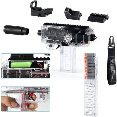 Airsoft - SMG Nerf M Gun - 24 Bullets (12 Rounds, 12 Suction Cups)