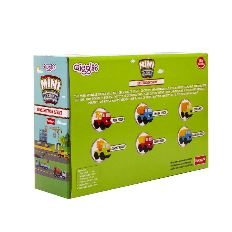 Original Funskool Mini Vehicles Construction Series Toys (Pack of 6)