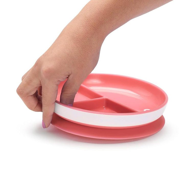 Munchkin Stay Put Suction Plate with Divider- Pack of 1 | BPA-Free Baby Feeding Plate
