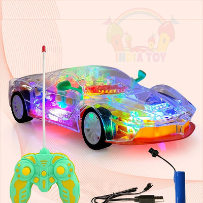 Remote Control Rechargeable Car with Sound & Light Gear Simulation Mechanical Car