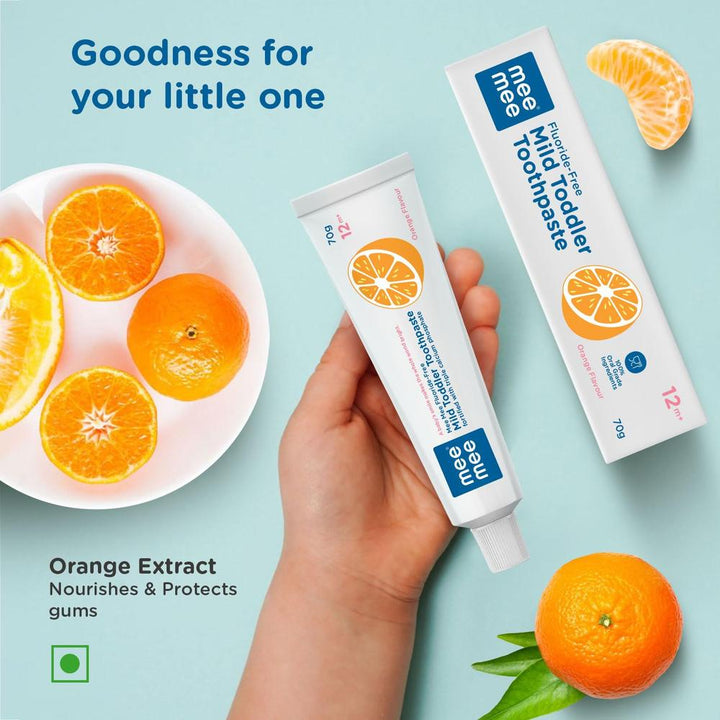 Mee Mee Mild Toddler Toothpaste - 70g | Orange Flavour