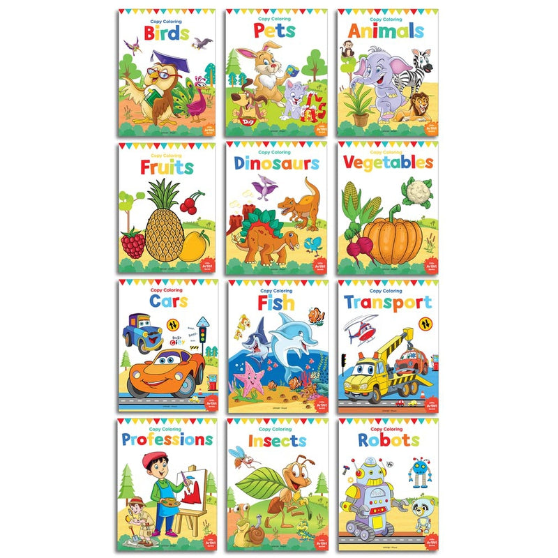 Colouring Books Boxset: Pack of 12 Copy Colour Books For Children