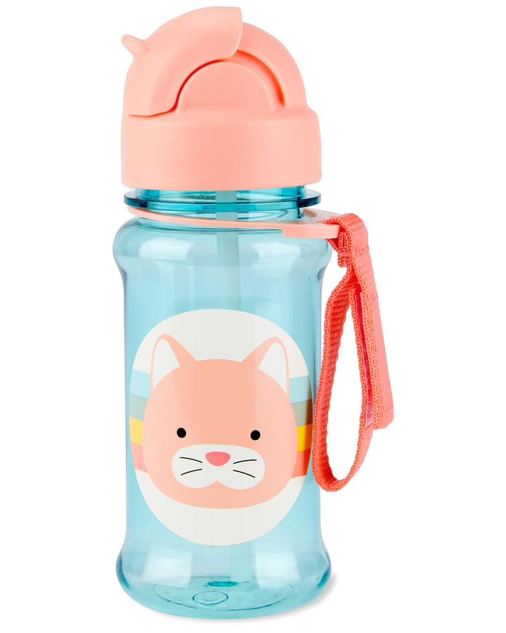 Skip Hop Zoo Straw Bottle - 355ml | Tritan Renew | Cat