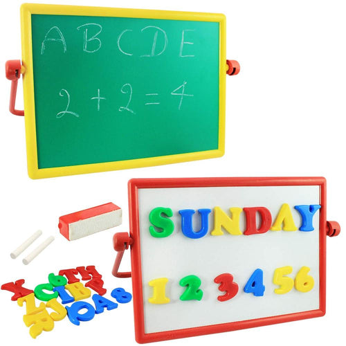 Ekta 2-in-1 ABC Numero Magnetic Board - Double Sided Multi Functional Board - Red
