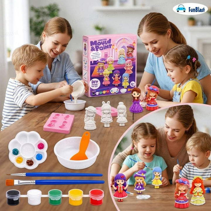 FunBlast DIY Mould & Paint Craft Kit | Paint Your Own Plaster Figurine Art Set