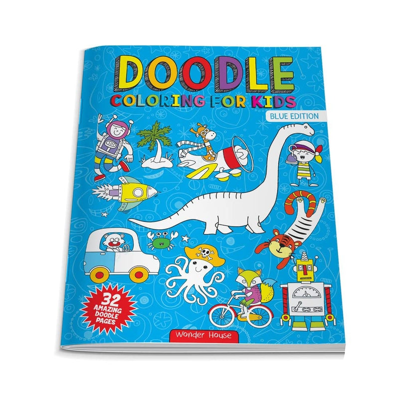 Doodle Coloring For Kids - Blue Edition