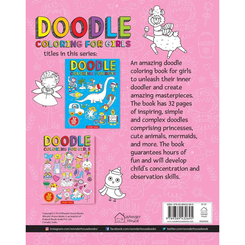 Doodle Coloring For Kids - Pink Edition [Paperback] Wonder House Books