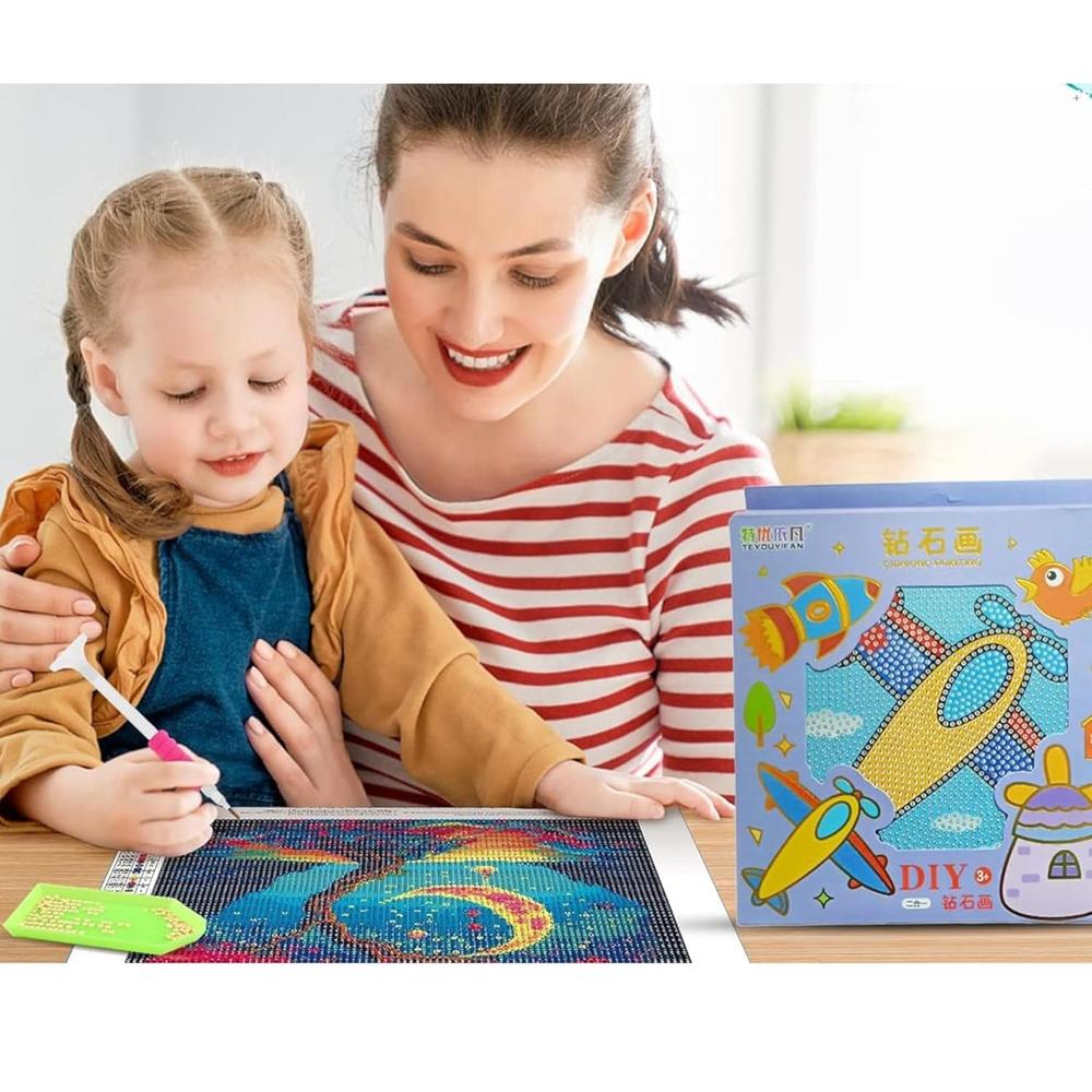 5D Diamond Art Painting Kit for Kids | Pre-Printed Canvas with Wooden Frame, Crystal Diamonds & Tools | Creative DIY Craft Kit