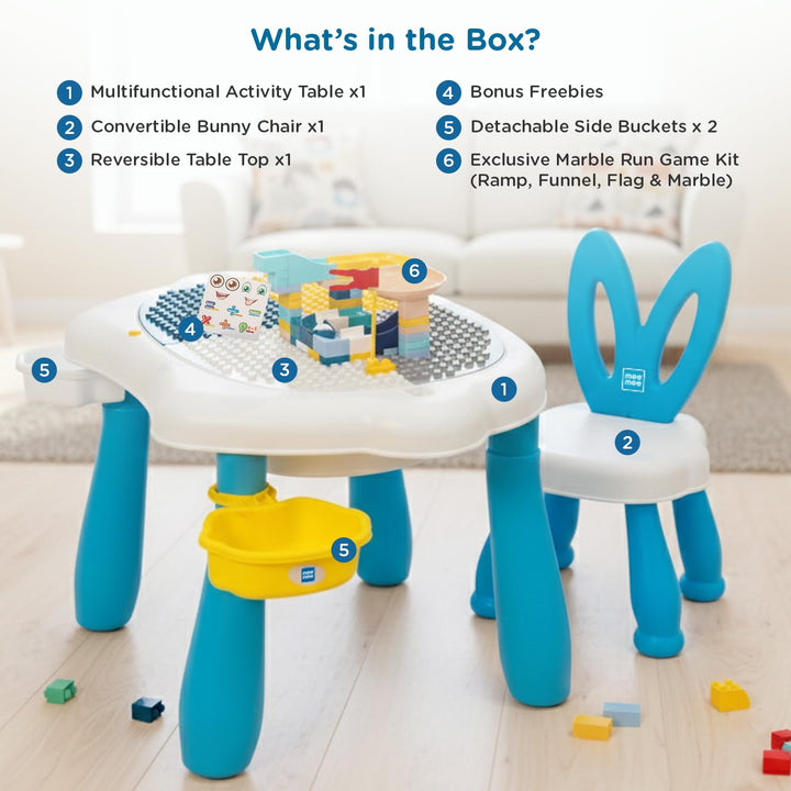 Mee Mee Busy Bench 5-in-1 Multifunctional Desk (Study Table) | 3-7 Years | Weight Capacity: 30kg