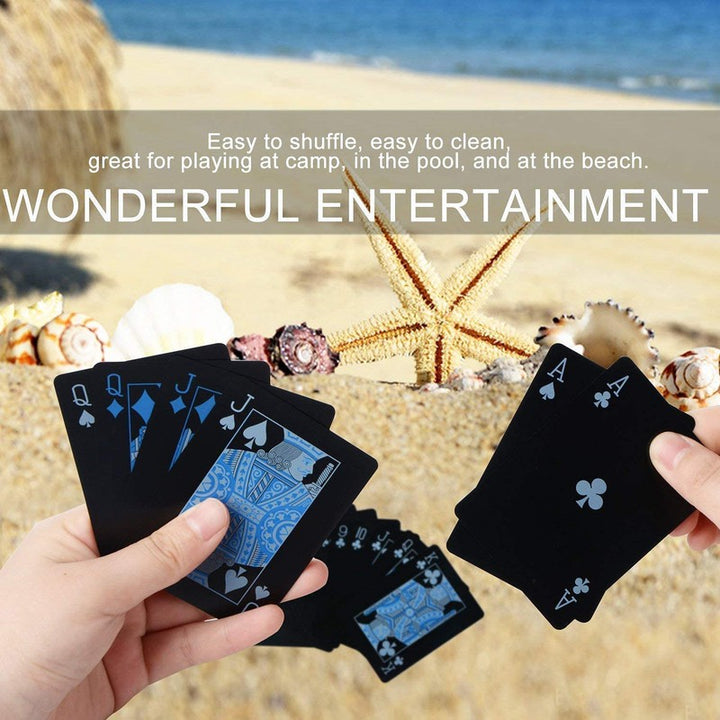 Luxury Black Deck of Waterproof Washable Premium Poker Cards Use for Party Game