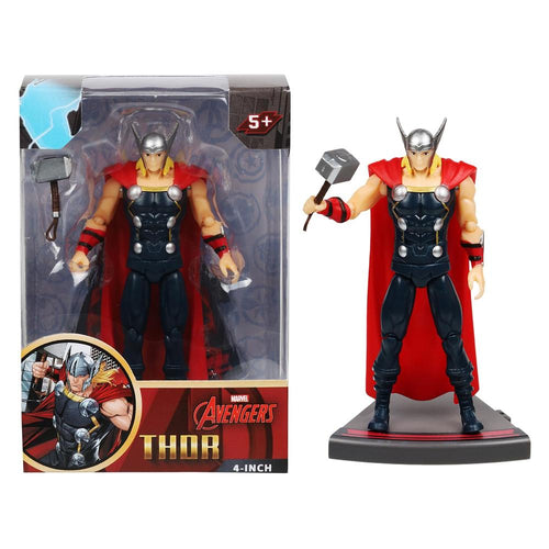 Original Licensed Marvel Avengers Thor Action Figure - 4 Inch | Collectible Figurine with Mjolnir Hammer