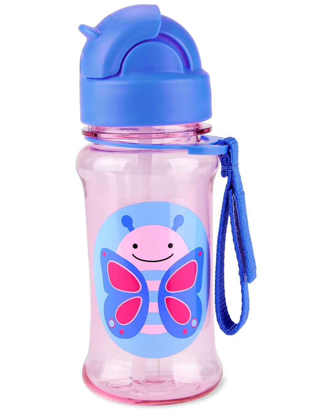 Skip Hop Zoo Straw Bottle - 355ml | Tritan Renew | Pink (Butterfly)
