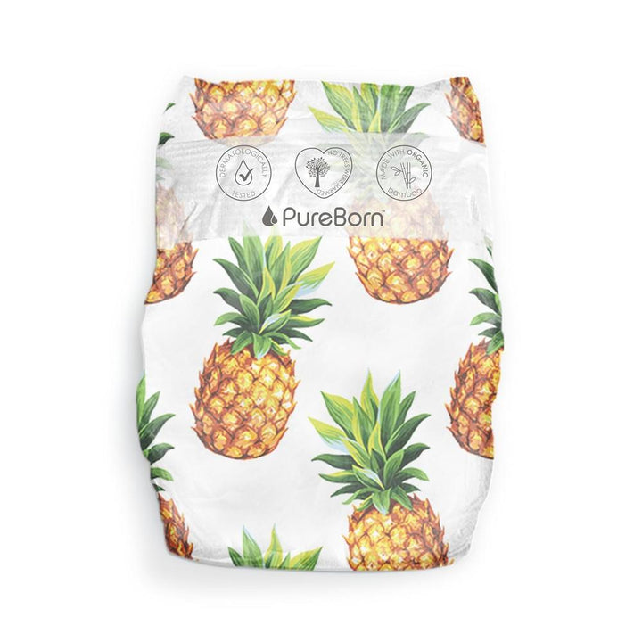 PureBorn Organic Bamboo (Size-1) Baby Disposable Diapers | 34 Pieces | Upto 5 kgs