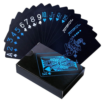 2 Piece Luxury Black Deck of Waterproof Washable Poker Cards Use for Party Game