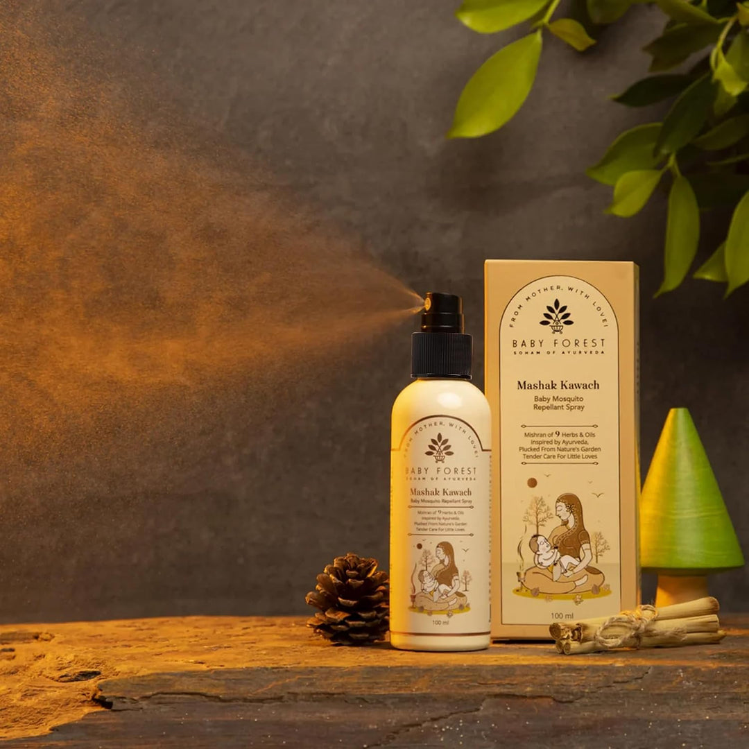 Baby Forest Mashak Kawach Mosquito Repellent Spray for Babies | 100ml | Natural Insect Repellent | Derma Safe, Vegan & Cruelty-Free