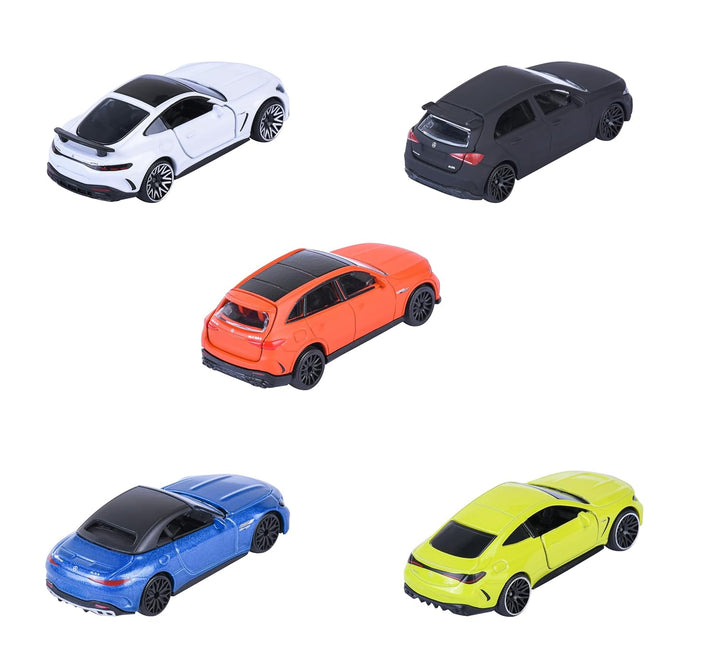 Set of 5 Licensed Majorette Diecast Cars (Mercedes AMG) - Mercedes-AMG GT 63, Mercedes-AMG SL 63, Mercedes-AMG A 35, Mercedes-AMG GLC 63 S, Mercedes-AMG CLE 53