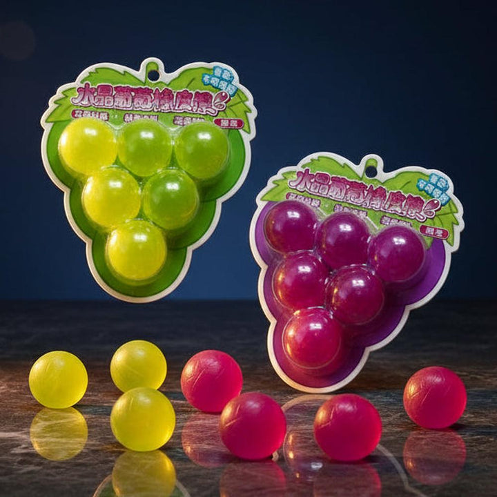 12 Crystal Eraser Balls (Grape Shaped Packaging)