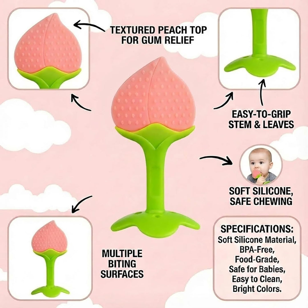 FunBlast Fruit Silicone Baby Teether | Food-Grade Soft Teething Toy for Infants & Toddlers